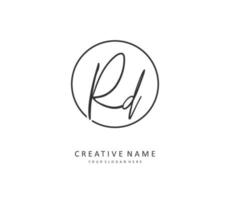 RD Initial letter handwriting and  signature logo. A concept handwriting initial logo with template element. vector