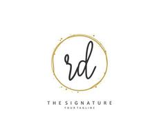 RD Initial letter handwriting and  signature logo. A concept handwriting initial logo with template element. vector