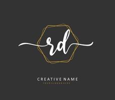 RD Initial letter handwriting and  signature logo. A concept handwriting initial logo with template element. vector