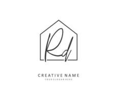 RD Initial letter handwriting and  signature logo. A concept handwriting initial logo with template element. vector