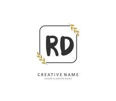 RD Initial letter handwriting and  signature logo. A concept handwriting initial logo with template element. vector