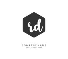 RD Initial letter handwriting and  signature logo. A concept handwriting initial logo with template element. vector