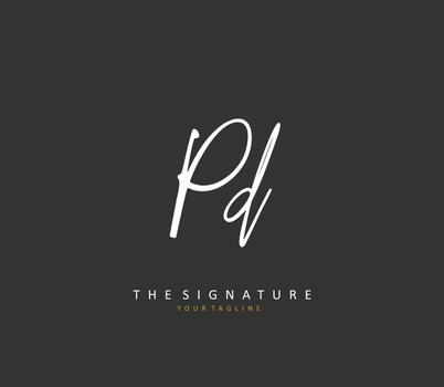 PD Initial letter handwriting and  signature logo. A concept handwriting initial logo with template element. vector