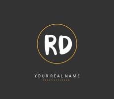 RD Initial letter handwriting and  signature logo. A concept handwriting initial logo with template element. vector