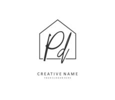 PD Initial letter handwriting and  signature logo. A concept handwriting initial logo with template element. vector