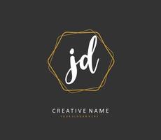 JD Initial letter handwriting and  signature logo. A concept handwriting initial logo with template element. vector