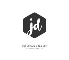 JD Initial letter handwriting and  signature logo. A concept handwriting initial logo with template element. vector