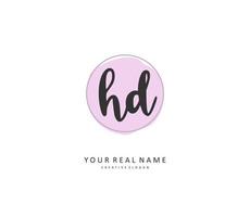 HD Initial letter handwriting and  signature logo. A concept handwriting initial logo with template element. vector