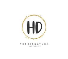 HD Initial letter handwriting and  signature logo. A concept handwriting initial logo with template element. vector
