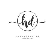 hd inicial letra escritura y firma logo. un concepto escritura inicial logo con modelo elemento. vector