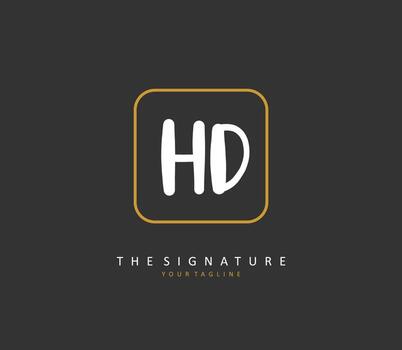 hd inicial letra escritura y firma logo. un concepto escritura inicial logo con modelo elemento. vector