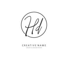 hd inicial letra escritura y firma logo. un concepto escritura inicial logo con modelo elemento. vector