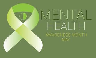 Mental Health Awareness Month May. Template for background, banner, card, poster vector