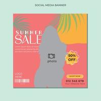 Summer sale Social media post banner templaate vector. vector