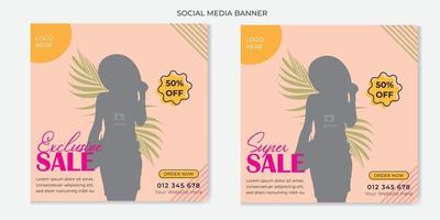 Set of sale Social media banner template. vector
