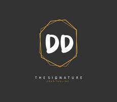 DD Initial letter handwriting and  signature logo. A concept handwriting initial logo with template element. vector