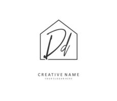 DD Initial letter handwriting and  signature logo. A concept handwriting initial logo with template element. vector