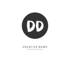 DD Initial letter handwriting and  signature logo. A concept handwriting initial logo with template element. vector