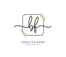 BF Initial letter handwriting and  signature logo. A concept handwriting initial logo with template element. vector