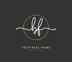 BF Initial letter handwriting and  signature logo. A concept handwriting initial logo with template element. vector