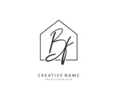 BF Initial letter handwriting and  signature logo. A concept handwriting initial logo with template element. vector