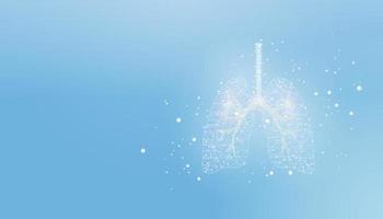 Lungs. Banner template with glowing low poly. Futuristic modern abstract. Vector illustration