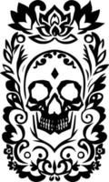 black and white of skull background vector