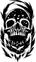 black and white of skull background vector