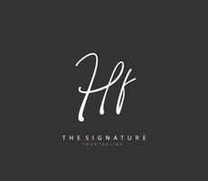 HF Initial letter handwriting and  signature logo. A concept handwriting initial logo with template element. vector