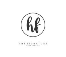 HF Initial letter handwriting and  signature logo. A concept handwriting initial logo with template element. vector