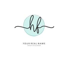 HF Initial letter handwriting and  signature logo. A concept handwriting initial logo with template element. vector