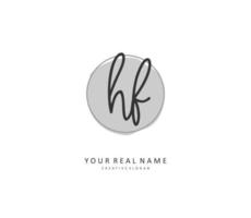 HF Initial letter handwriting and  signature logo. A concept handwriting initial logo with template element. vector