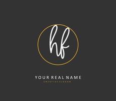 HF Initial letter handwriting and  signature logo. A concept handwriting initial logo with template element. vector