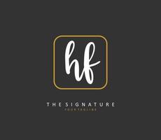 HF Initial letter handwriting and  signature logo. A concept handwriting initial logo with template element. vector