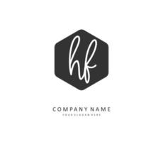 HF Initial letter handwriting and  signature logo. A concept handwriting initial logo with template element. vector