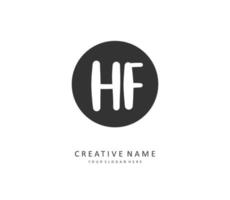 HF Initial letter handwriting and  signature logo. A concept handwriting initial logo with template element. vector