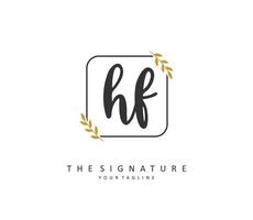 HF Initial letter handwriting and  signature logo. A concept handwriting initial logo with template element. vector