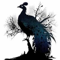 peacoock silhouette AI Generated photo