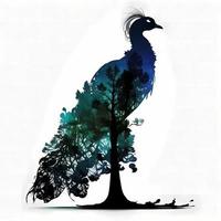 peacoock silhouette AI Generated photo