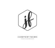 JF Initial letter handwriting and  signature logo. A concept handwriting initial logo with template element. vector