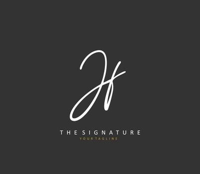JF Initial letter handwriting and  signature logo. A concept handwriting initial logo with template element. vector