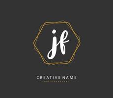 JF Initial letter handwriting and  signature logo. A concept handwriting initial logo with template element. vector