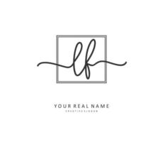 LF Initial letter handwriting and  signature logo. A concept handwriting initial logo with template element. vector