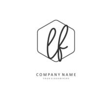 LF Initial letter handwriting and  signature logo. A concept handwriting initial logo with template element. vector