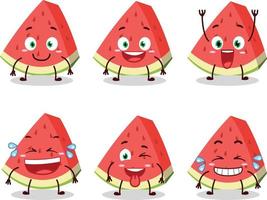 Cartoon character of slash of watermelon with smile expression vector