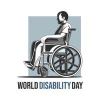 silla de ruedas con resumen tierra. internacional día de personas vector