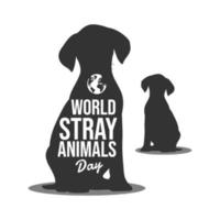 world stray animals day silhouette vector