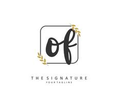 OF Initial letter handwriting and  signature logo. A concept handwriting initial logo with template element. vector