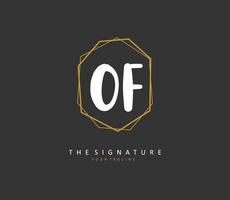 OF Initial letter handwriting and  signature logo. A concept handwriting initial logo with template element. vector
