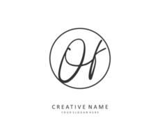 OF Initial letter handwriting and  signature logo. A concept handwriting initial logo with template element. vector